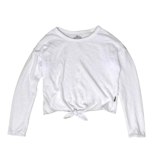 Heather Raw-Edged Tie-Front Shirt