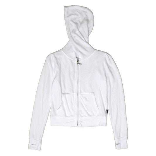 Heather Puff-Shoulder Hooded Jacket