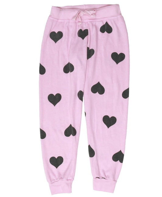 Cuffed Sweatpants (Heart-Print Pattern)