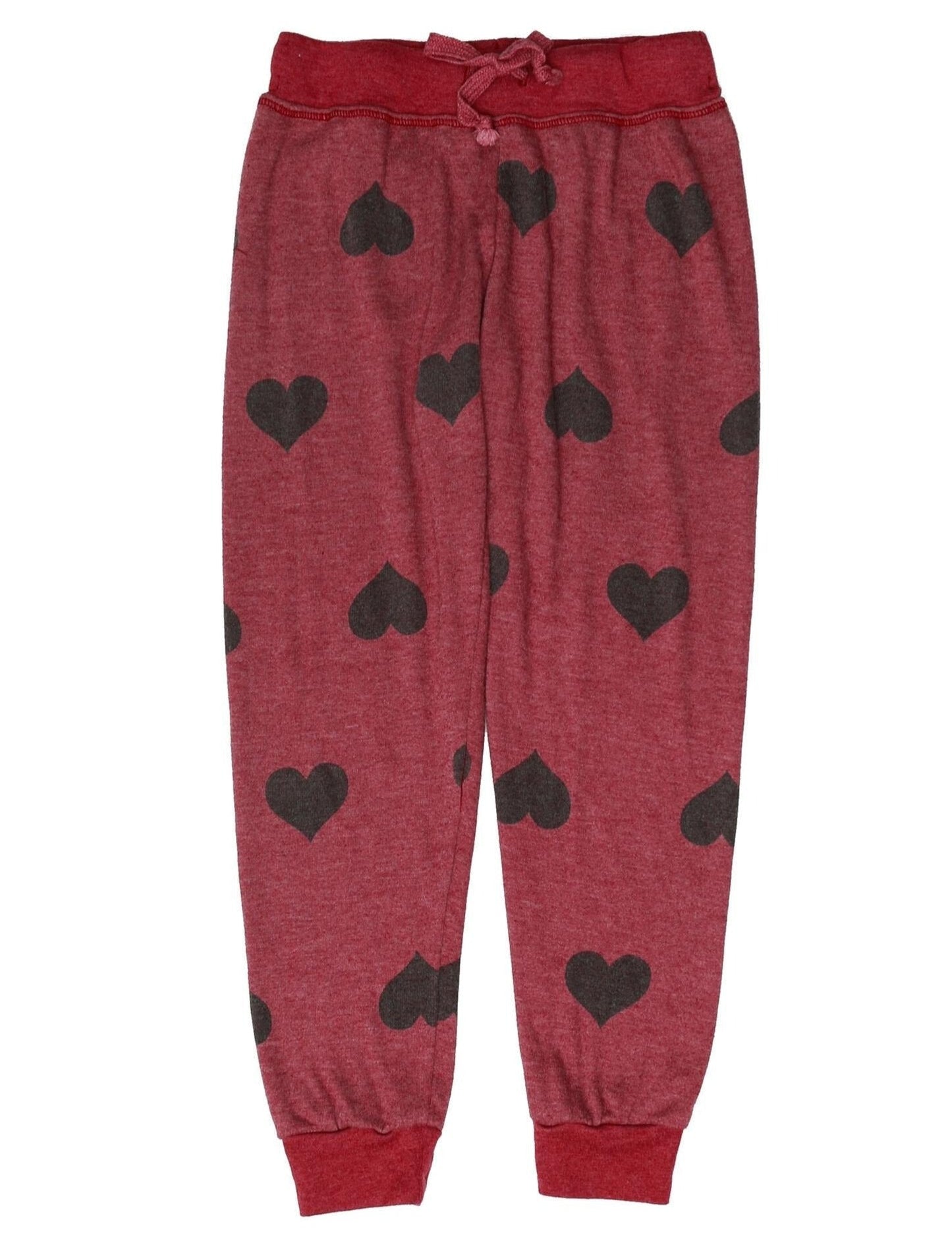 Cuffed Sweatpants (Heart-Print Pattern)