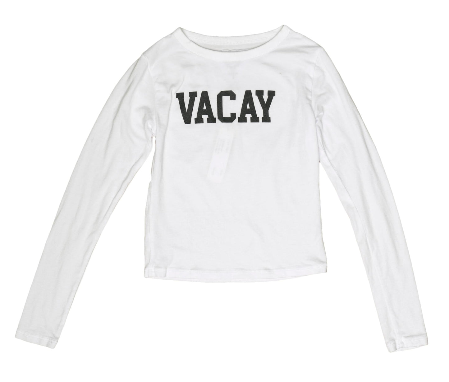 Cropped Long-Sleeved Shirt ("VACAY")