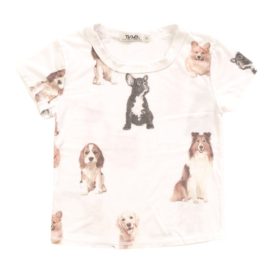 Signature Cap Sleeve Tee (Dogs Pattern)