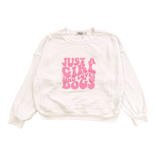 Dolman Sweater Top ("JUST A GIRL WHO LOVES DOGS")