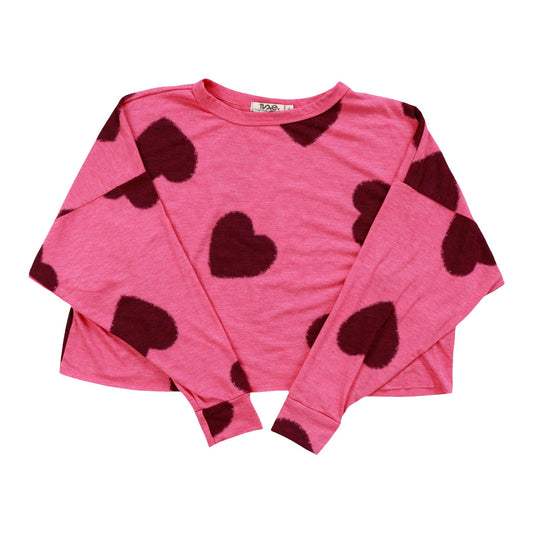 Heather Dolman Top (Black Fuzzy Heart Pattern)