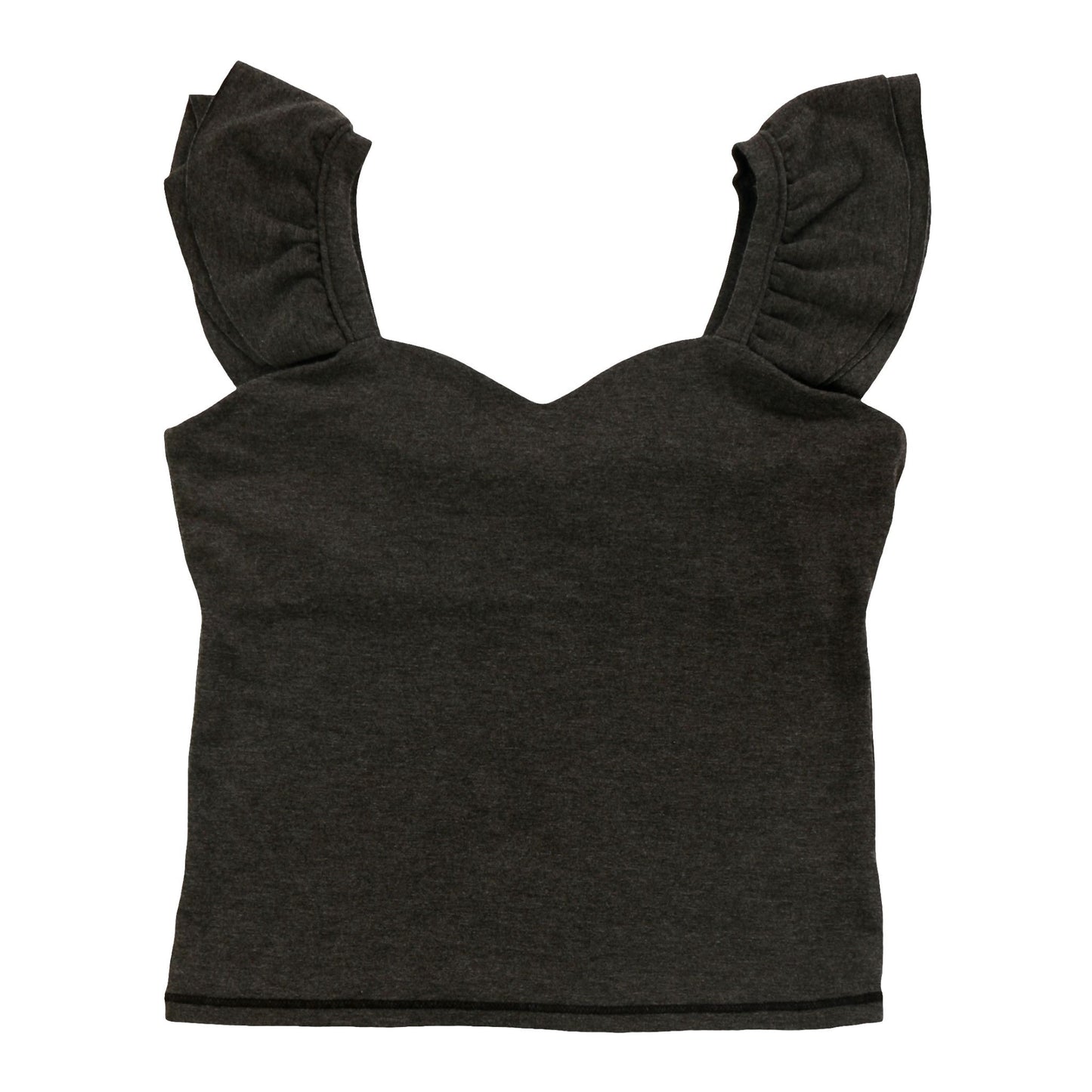 Heather Sweetheart Ruffle-Strap Tank