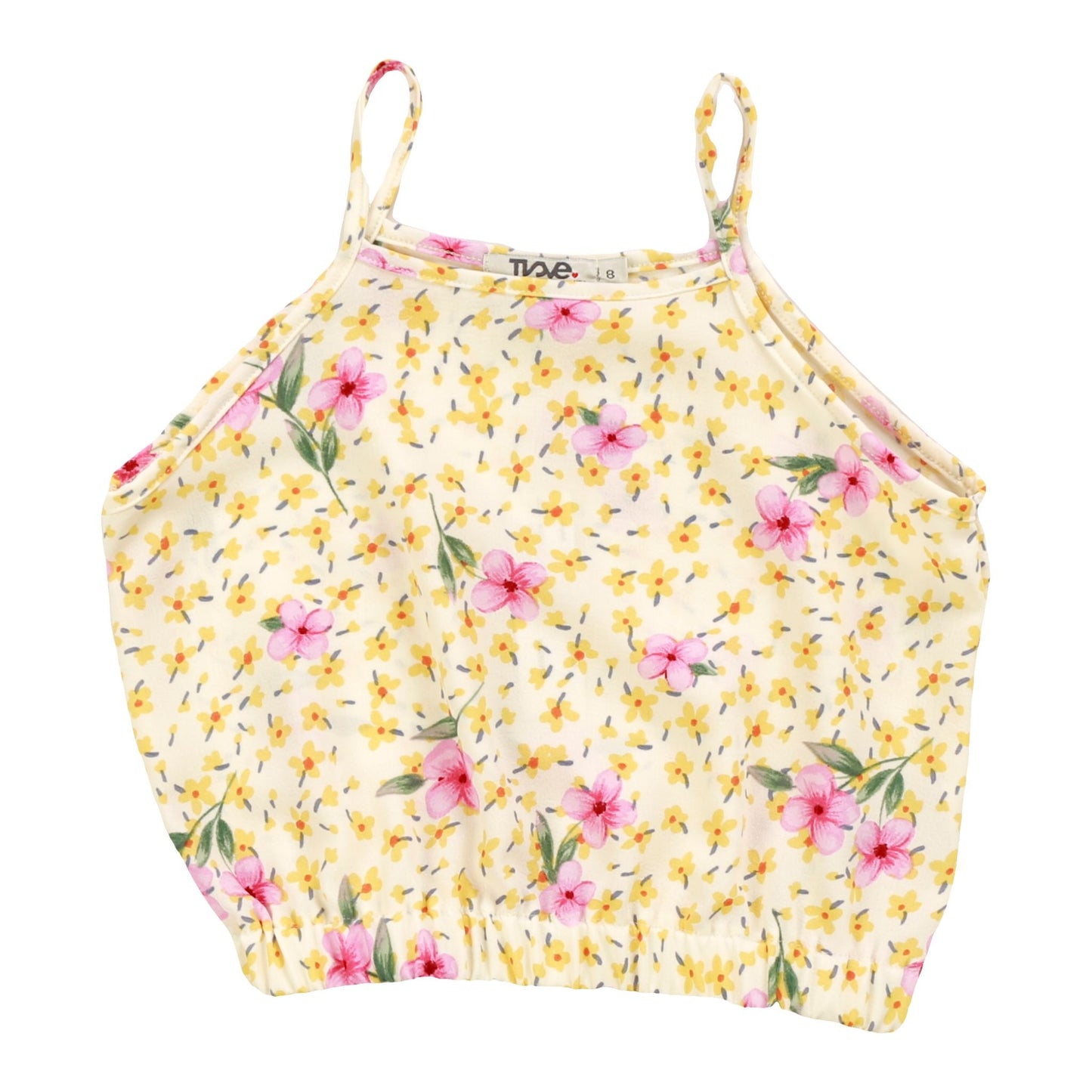 Elastic Waist Cami Top (Yellow Floral)