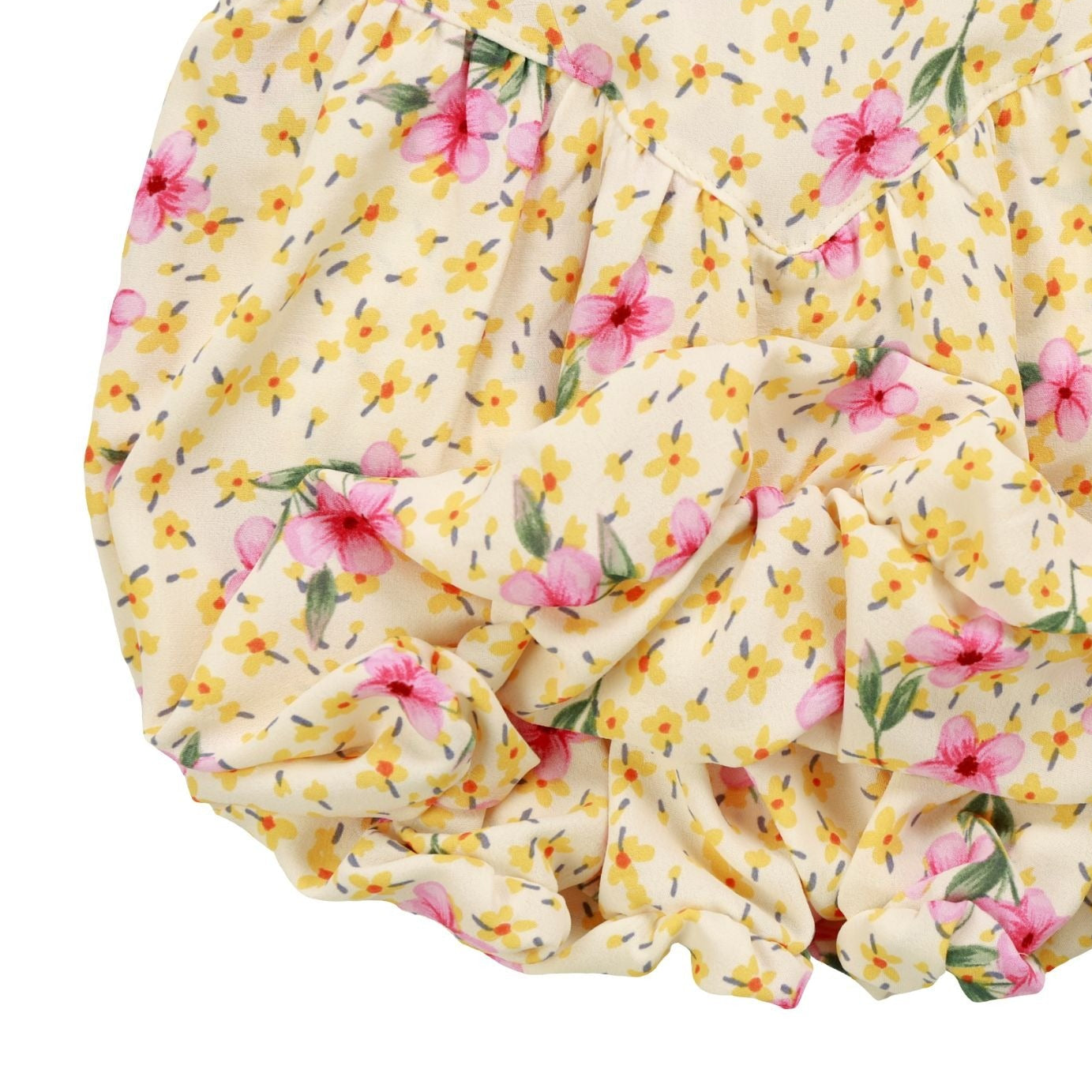 Tie-Strap Bubble Dress (Yellow Floral)