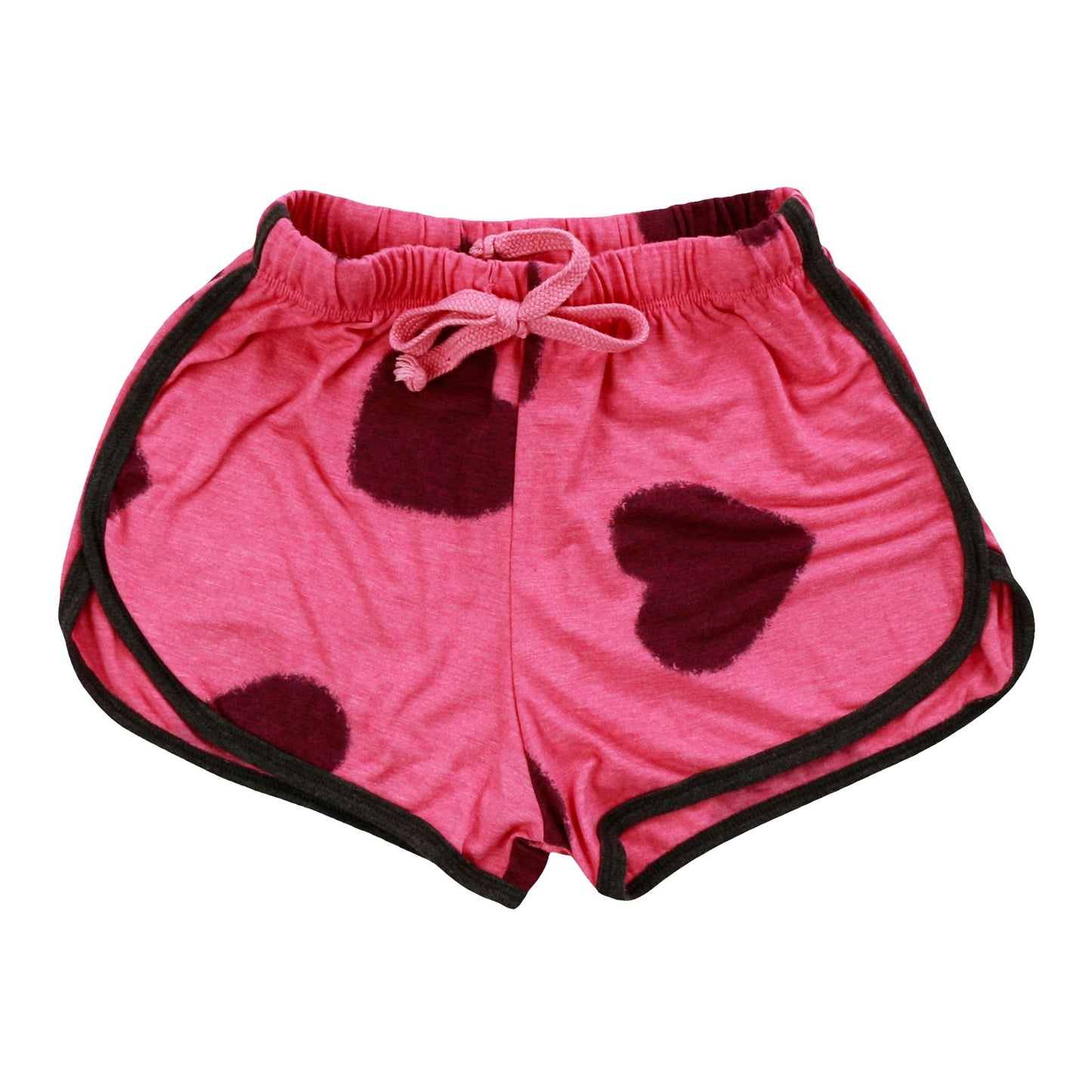 Heather Weekendz Shorts (Black Fuzzy Heart Pattern)