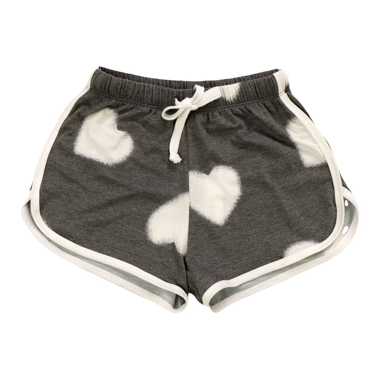 Weekendz Shorts (White Fuzzy Heart Pattern)