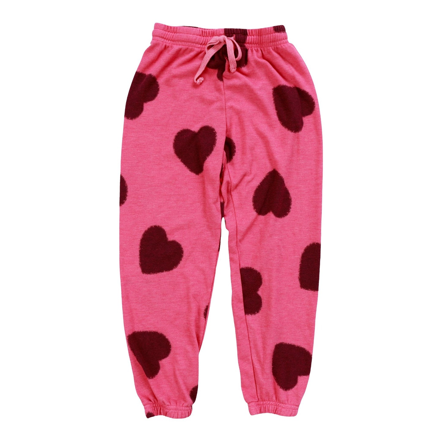 Heather Athletic Pants (Black Fuzzy Heart Pattern)