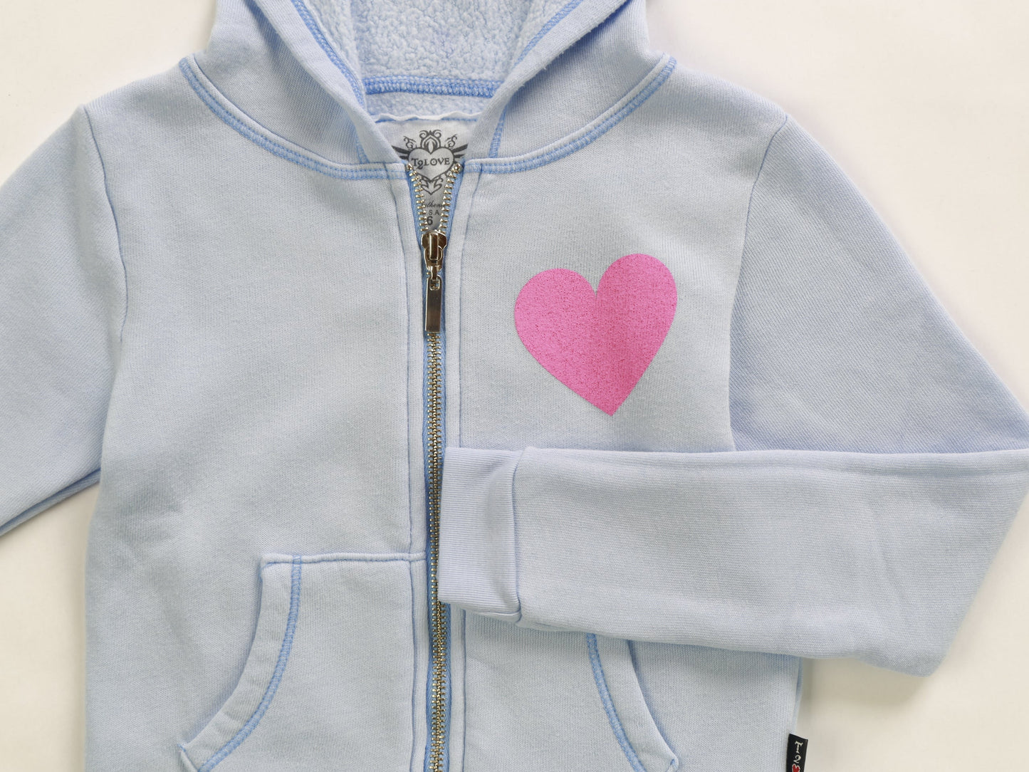 Hooded Jacket & Athletic Pants Set (Mini Pink Heart Print)