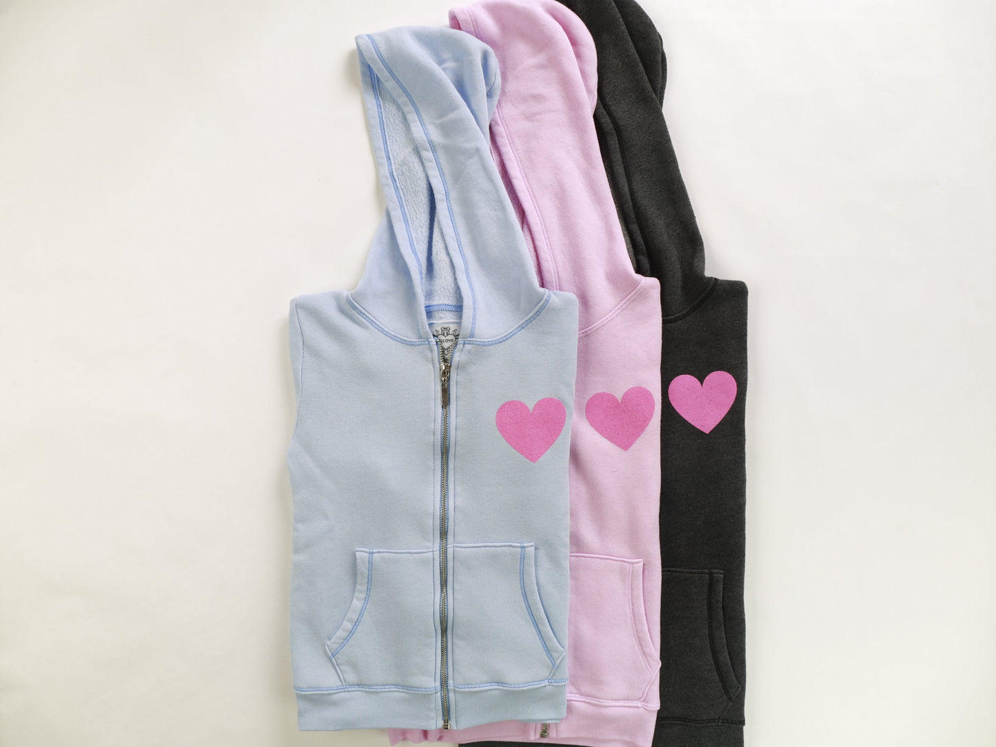 Hooded Jacket & Athletic Pants Set (Mini Pink Heart Print)