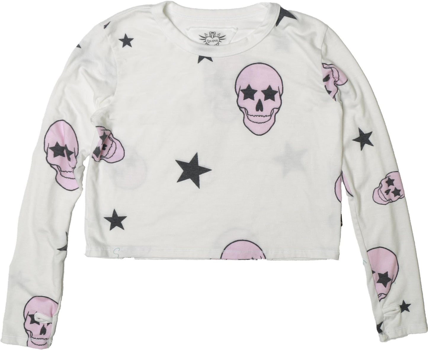 Crew Pullover (Pink Skulls Pattern)