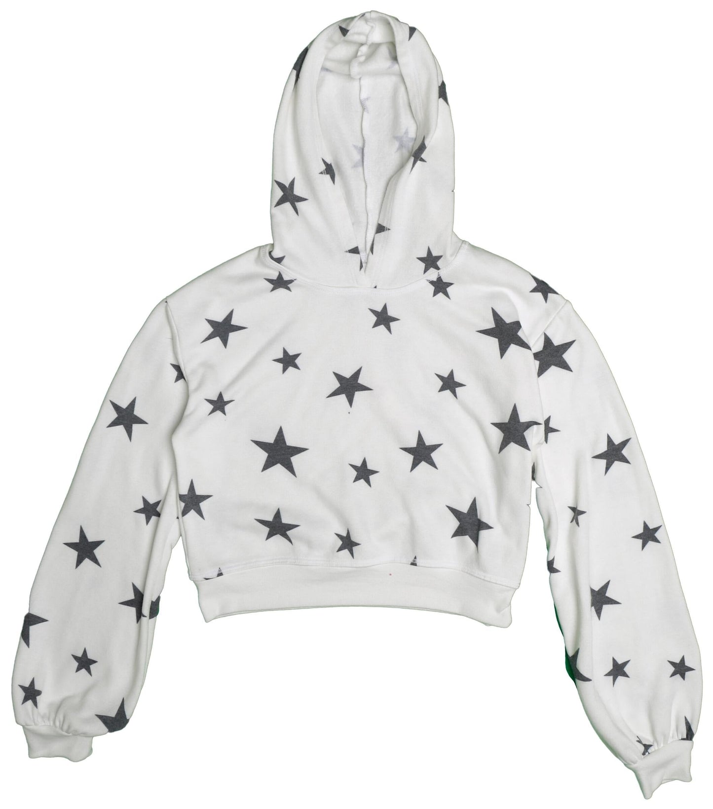 Puff-Sleeve Hoodie (Charcoal Stars Pattern)