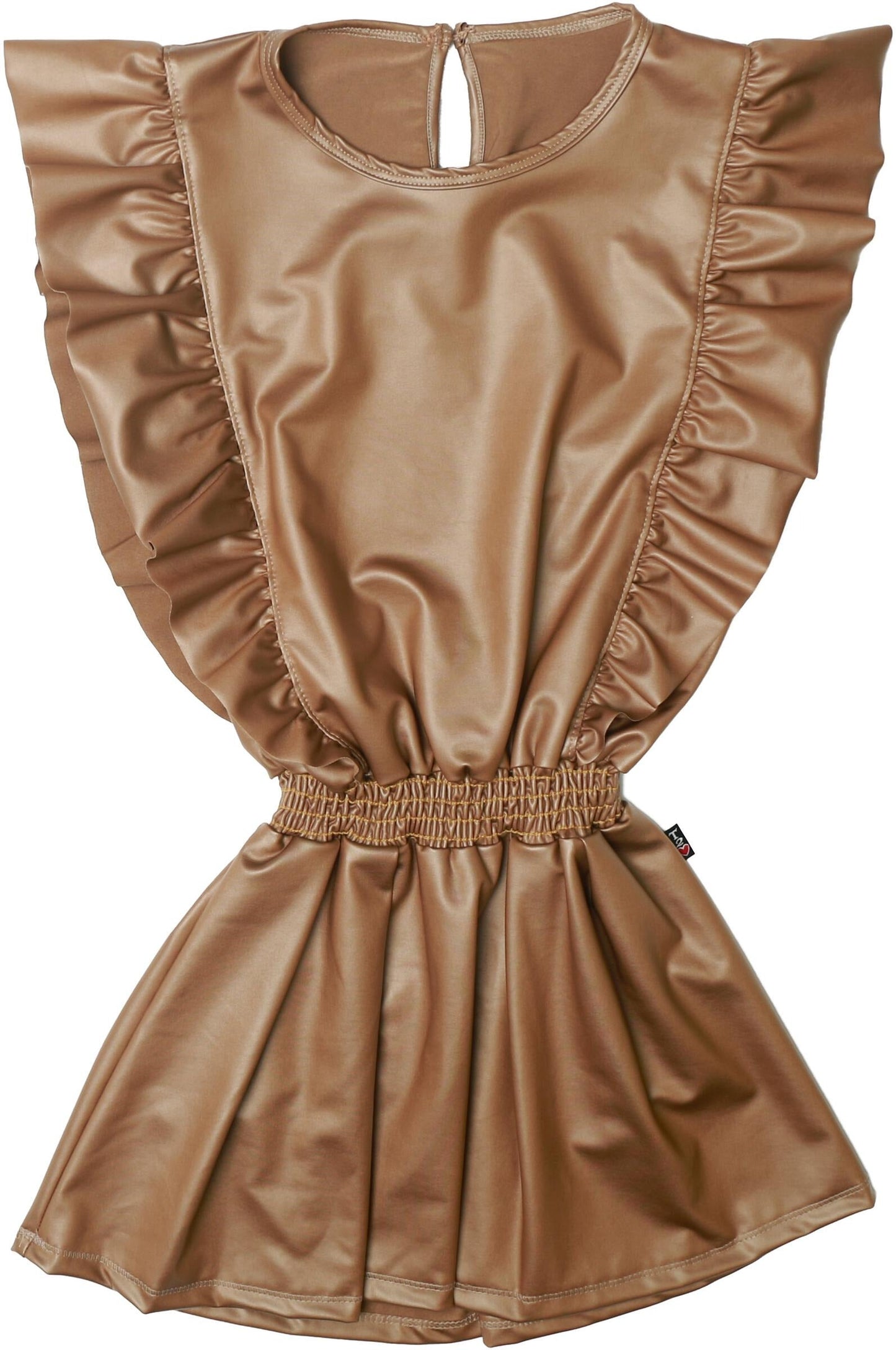 Sleeveless Ruffle Bodice Dress (Pleather)