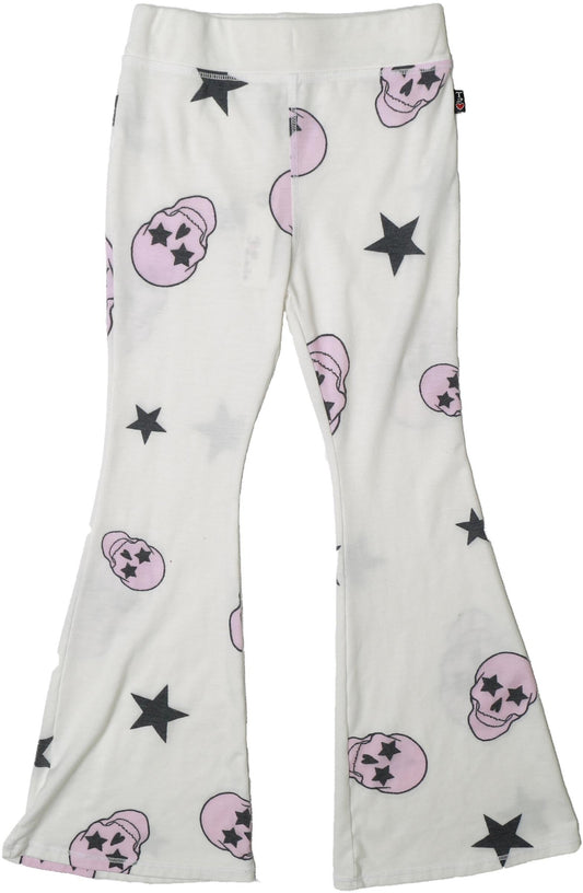 Flare Pants (Pink Skulls Pattern)