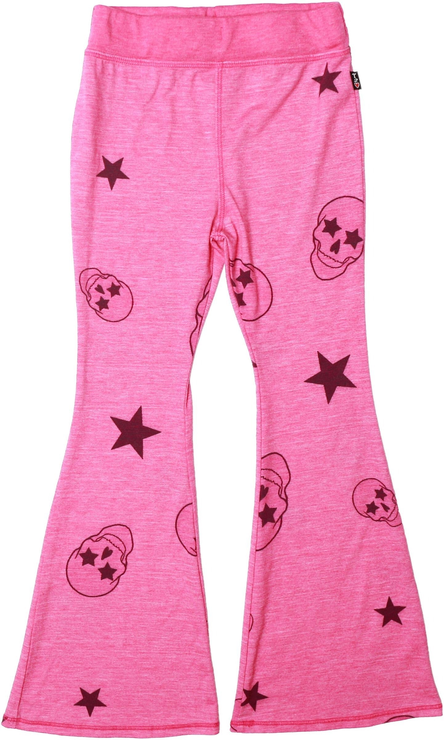 Flare Pants (Pink Skulls Pattern)