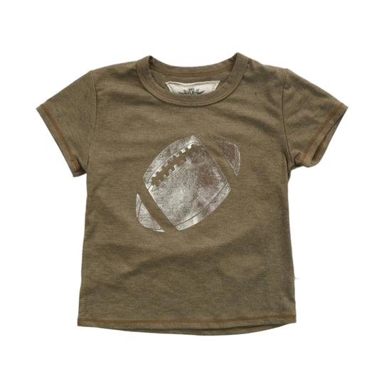 Signature Cap Sleeve Tee (Silver Football Print)