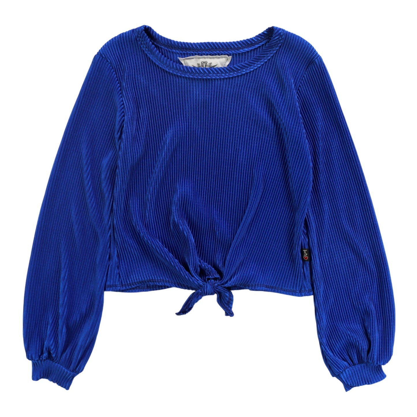 Puffed Long-Sleeved Tie-Front Top