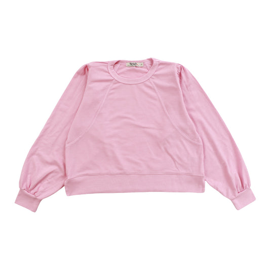 Heather Oversized Crewneck with Ribbed Detail