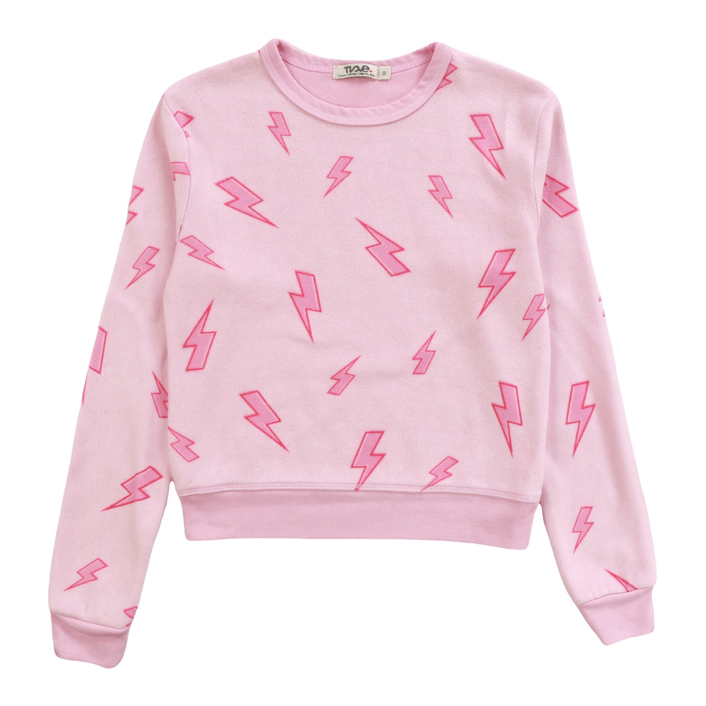 Classic Crewneck (Reversed-Fabric Pink Bolt Pattern)