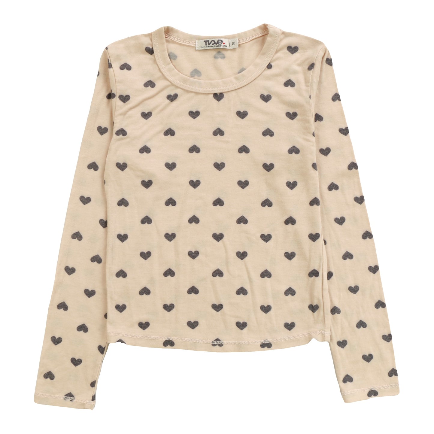 Heather Signature Long-Sleeved Shirt (Mini Black Hearts Pattern)