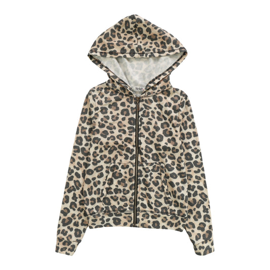 Heather Hooded Jacket (Leopard Pattern)