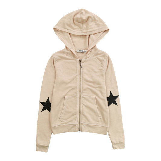 Heather Hooded Jacket (Black Star on Sleeve Print)