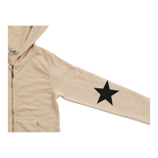 Heather Hooded Jacket (Black Star on Sleeve Print)