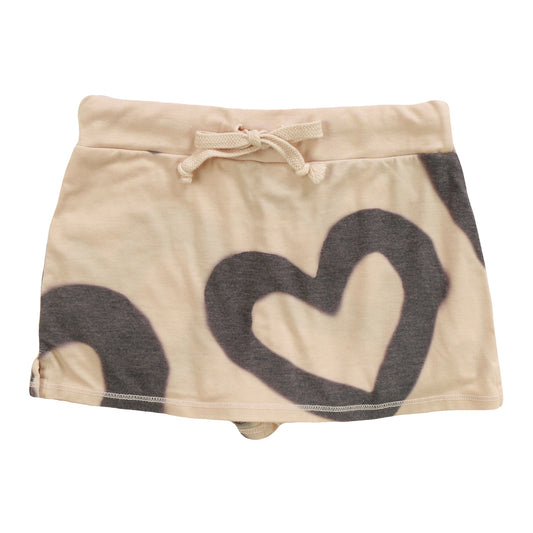Mini Skirt Shorts (Large Heart Outlines Pattern)