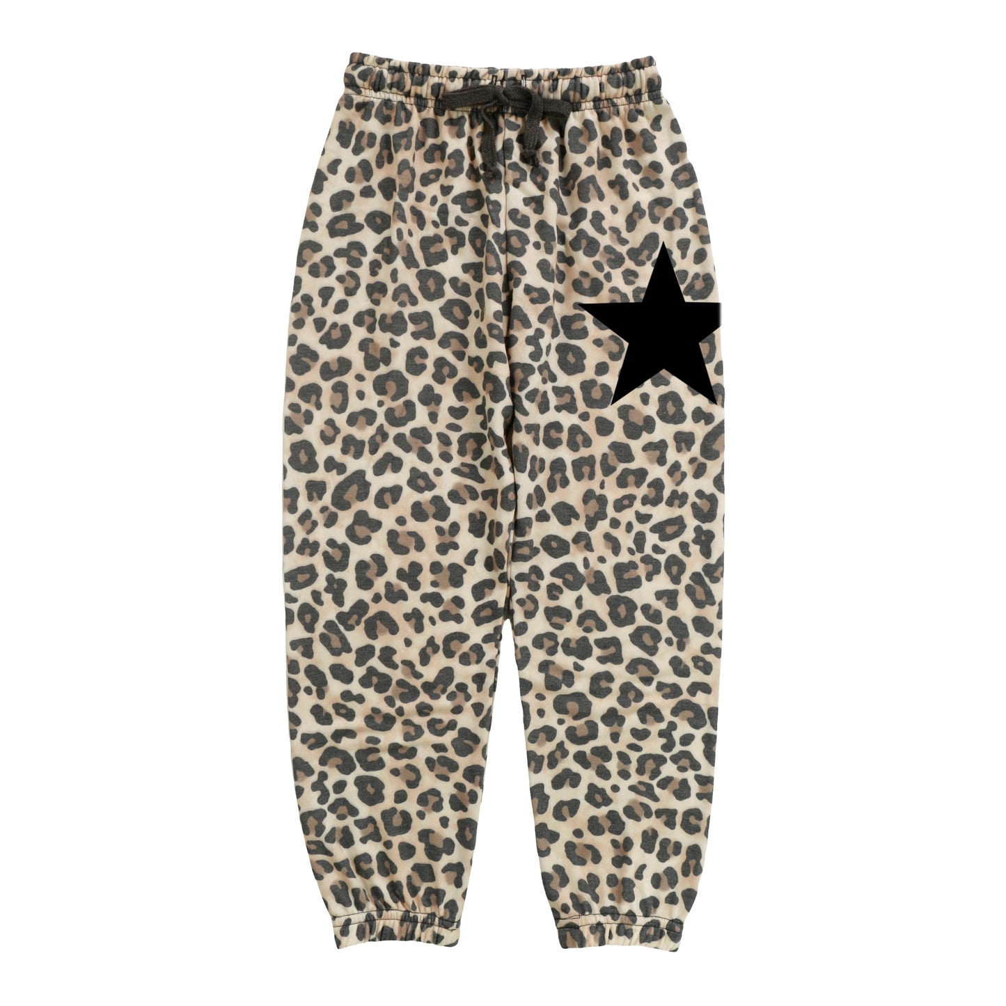 Heather Athletic Pants (Black Star Print with Leopard Pattern)