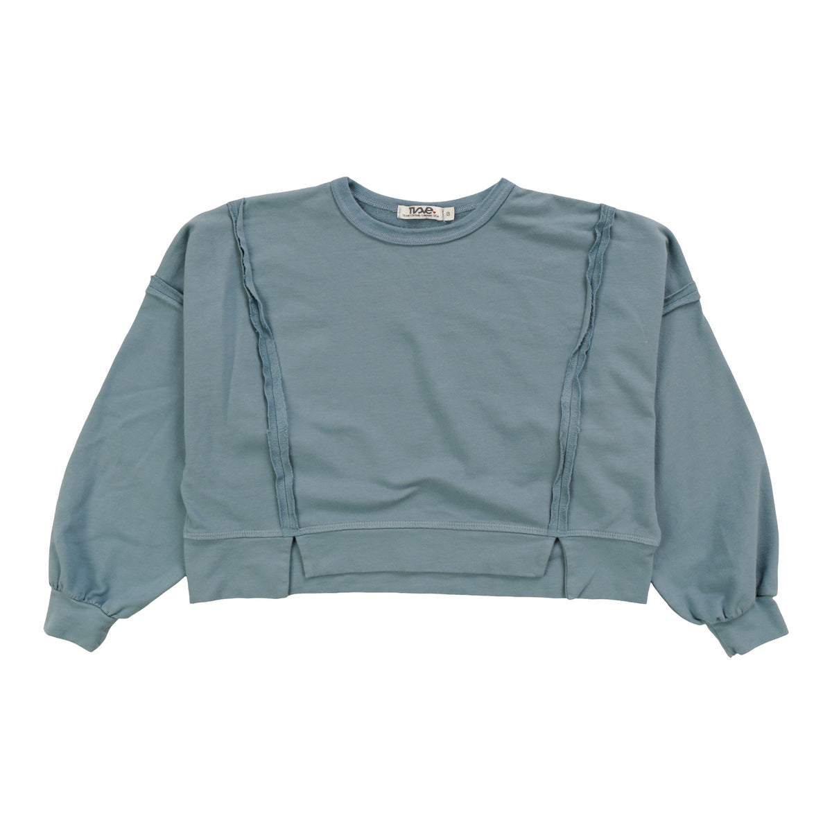 Raw-Edge Slit Hem Sweatshirt