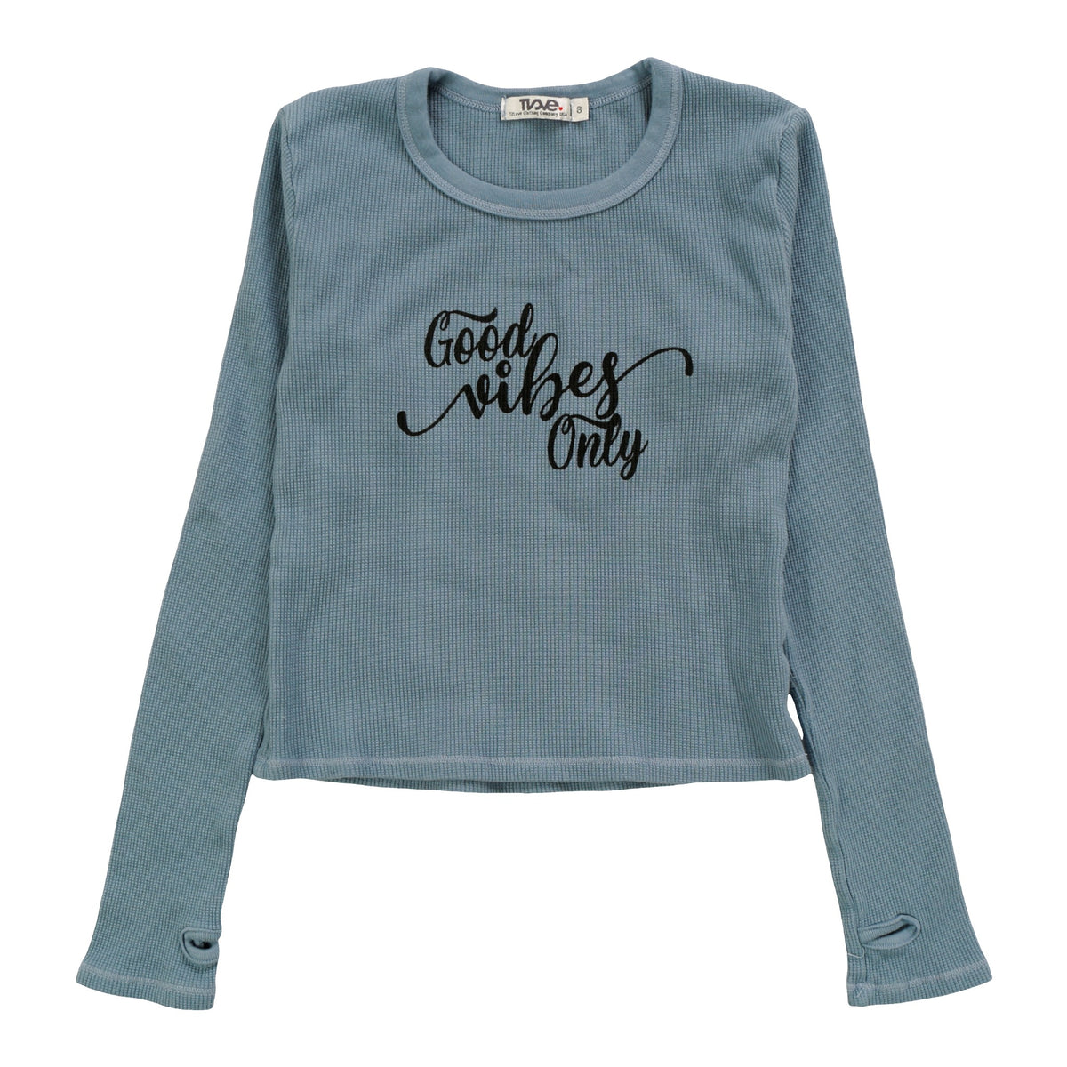 Signature Long-Sleeved Thermal Shirt with Thumbholes ("Good Vibes Only")