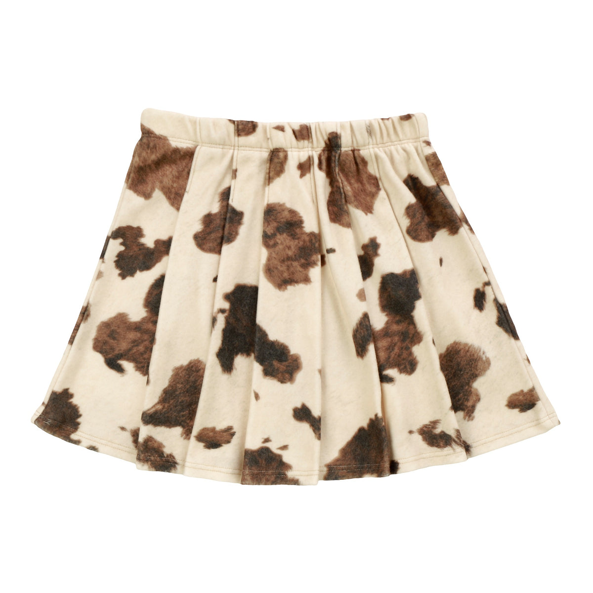Pleated Front Skirt (Cow Pattern)