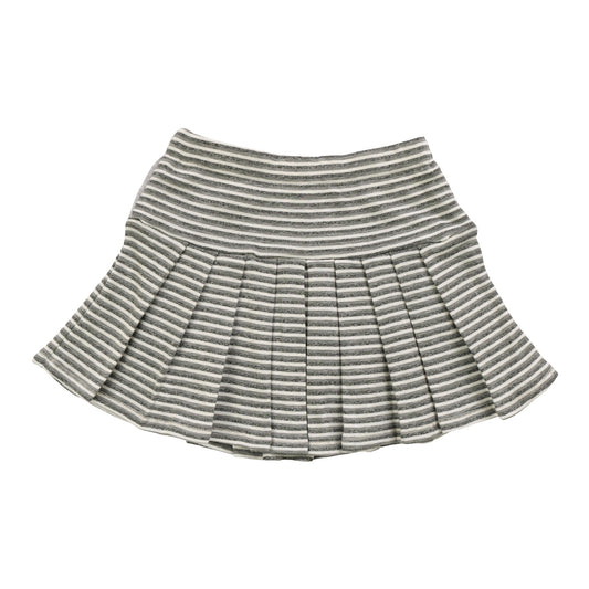 Pleated Skirt with Piping (Gray Stripes)