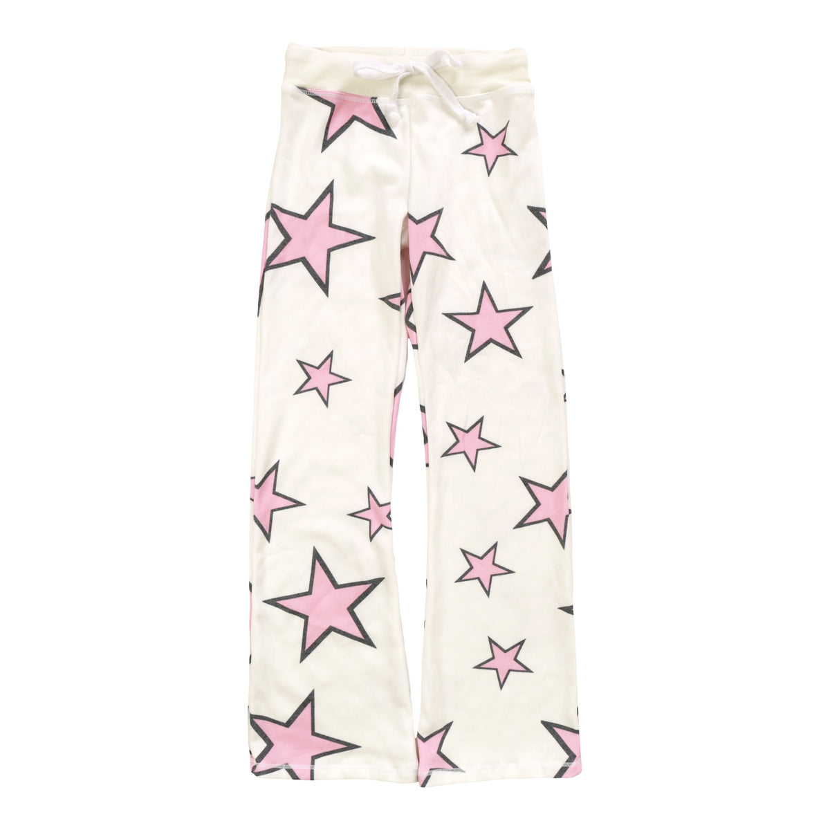Relaxed Bootcut Pants (Pink Stars Pattern)