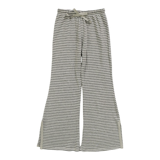 Side-Slitted Flare Pants (Gray Stripes)