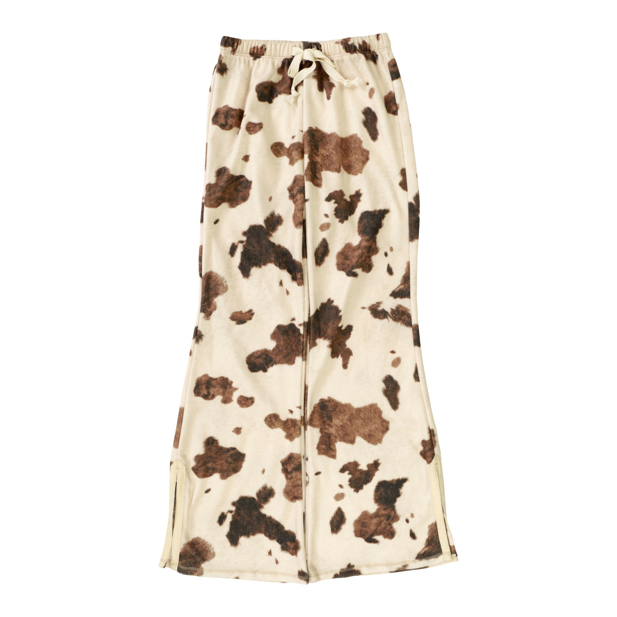 Side-Slitted Flare Pants (Cow Pattern)