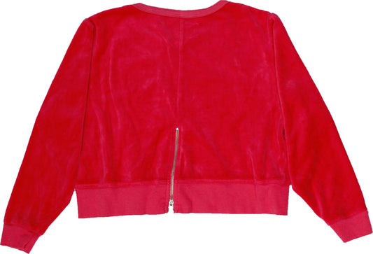 Long-Sleeve Short Top with Half-Back Zipper