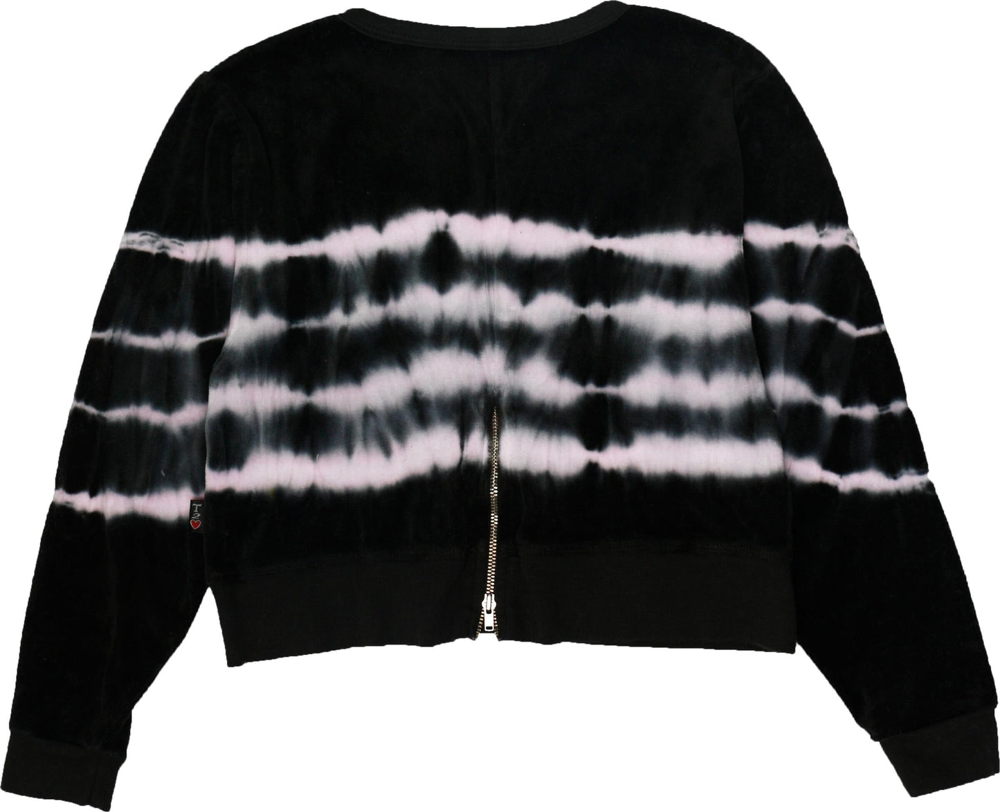 Long-Sleeve Short Top with Half-Back Zipper (Stripes Tie-Dye)