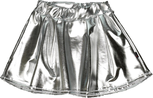 Metallic Pleated Skirt
