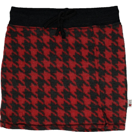 Mini Skirt with Side Slit (Houndstooth Pattern)