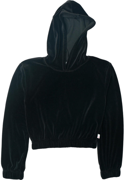 Elastic-Cuffed Hoodie (Velour)