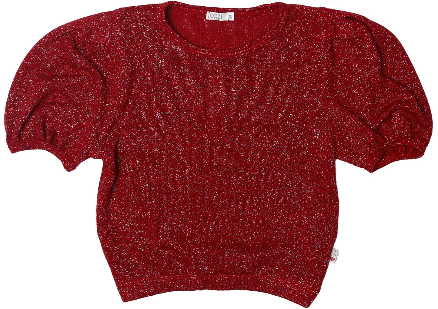 Oversized Puff-Sleeve Top (Metallic-Knit)