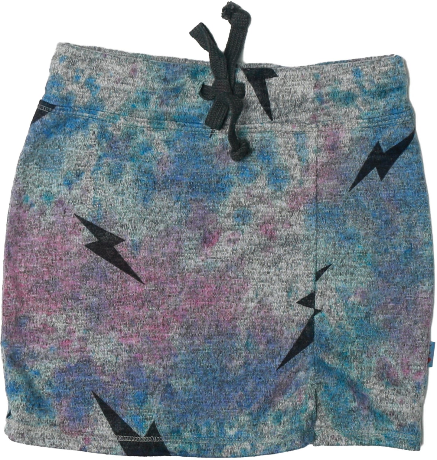 Mini Skirt with Side Slit (Tie-Dye Black Bolt)