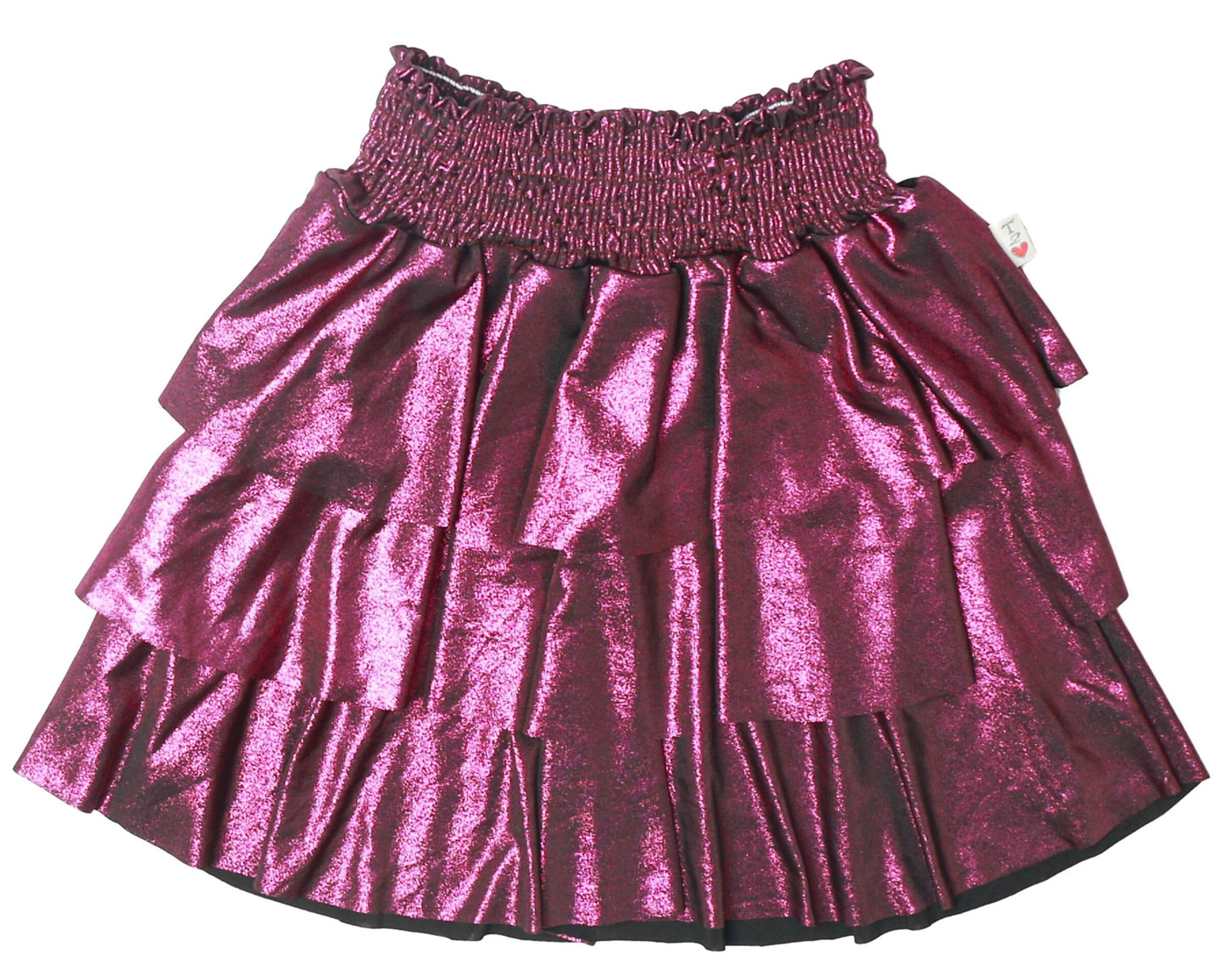 Metallic Three-Tiered Skirt