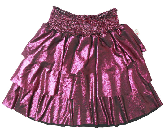Metallic Three-Tiered Skirt