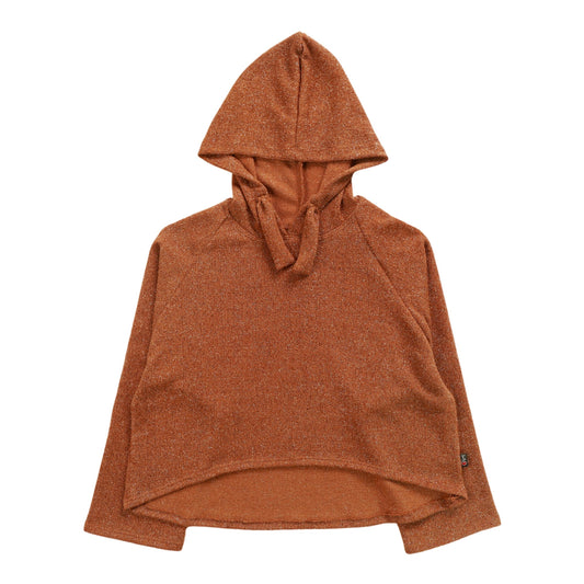 High-Low Hoodie (Metallic-Knit)