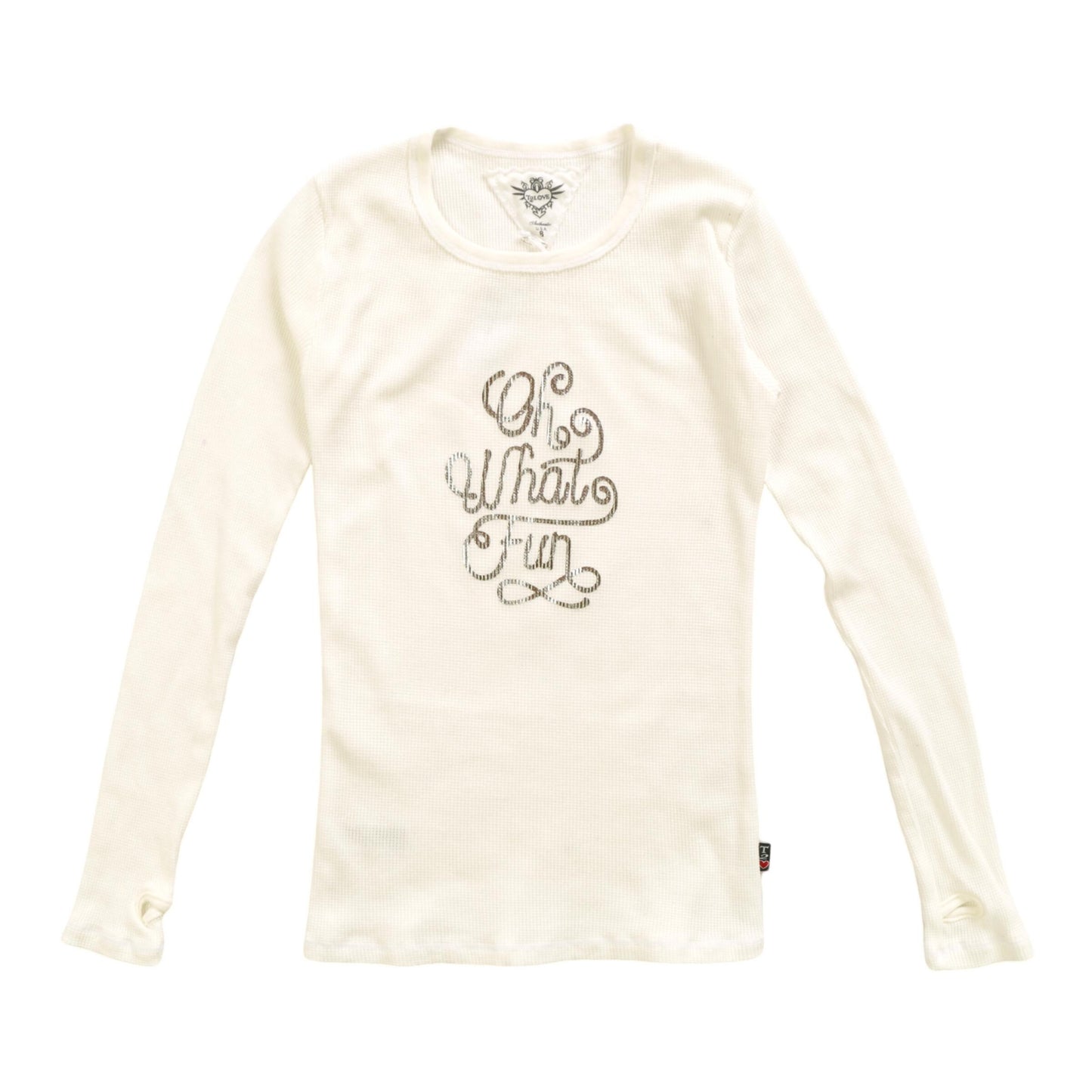 Classic Long-Sleeved Thermal Shirt with Thumbholes ("Oh What Fun")