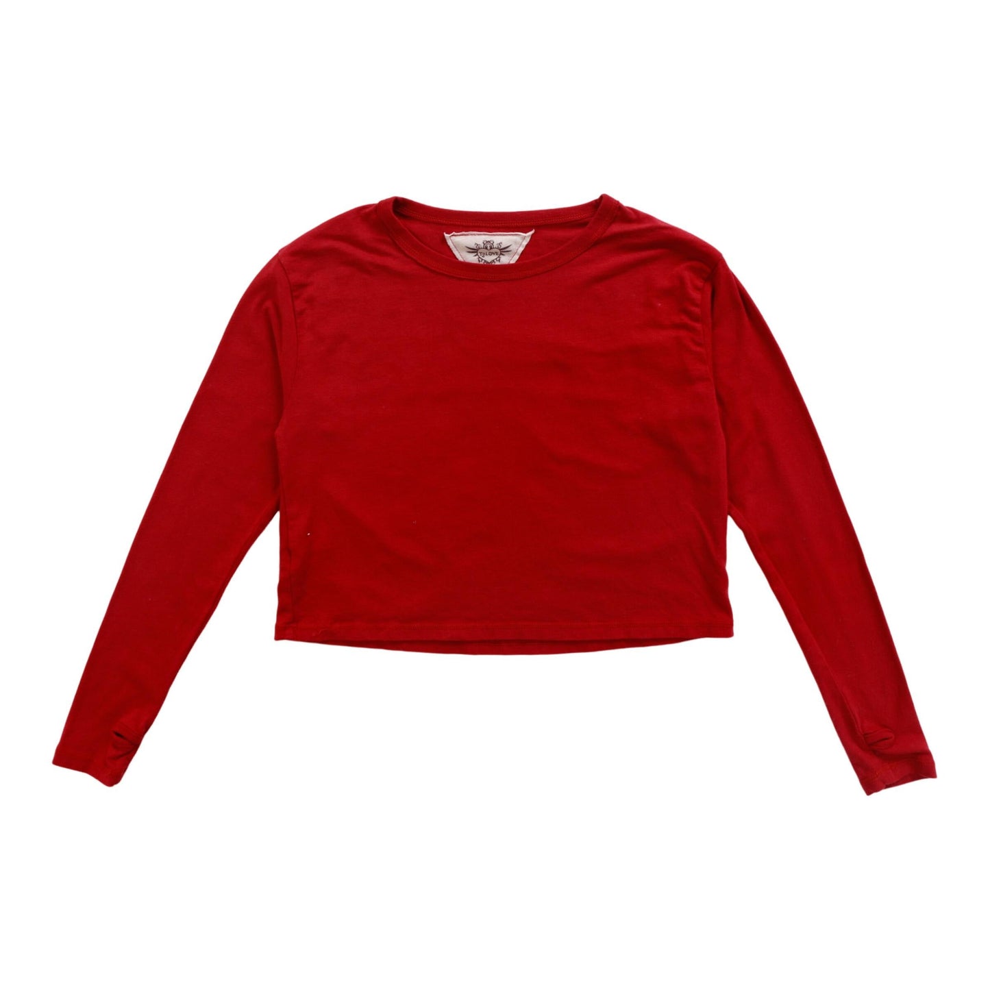 Long-Sleeved Boxy Tee with Thumbholes